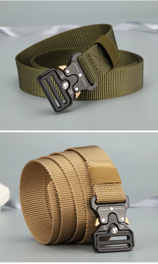 Tactical High quality canvas belt for men with alloy buckle